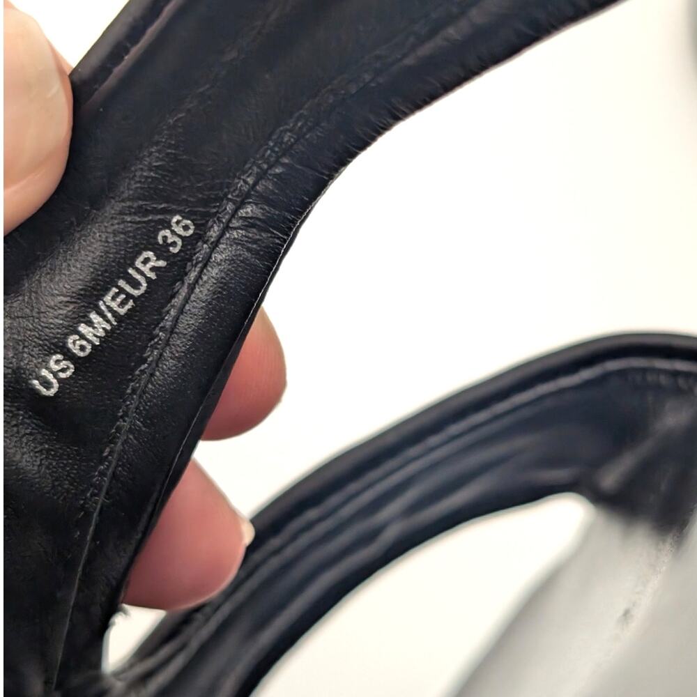 Vince Fresca Strappy Sandal Hook & Loop Open Toe Women's Black Size US6 EU36 - Picture 7 of 12
